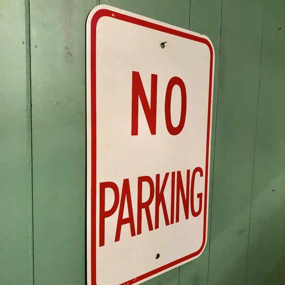 Vintage NO PARKING Thick Metal Street Road Traffic Sign 12 X 18" Man Cave DOT - Picture 5 of 5
